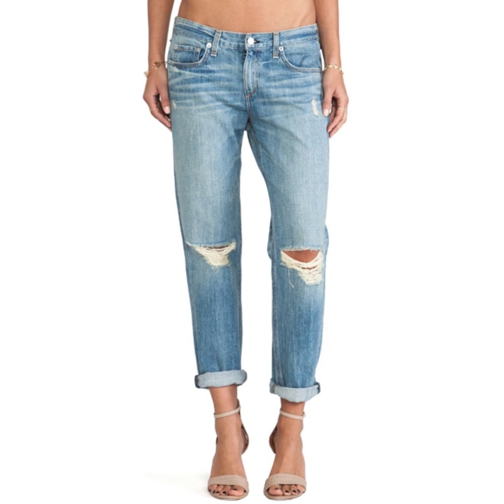 RAG & BONE | Boyfriend Jeans Distressed Denim jeans | relaxed fit   - Size 25
